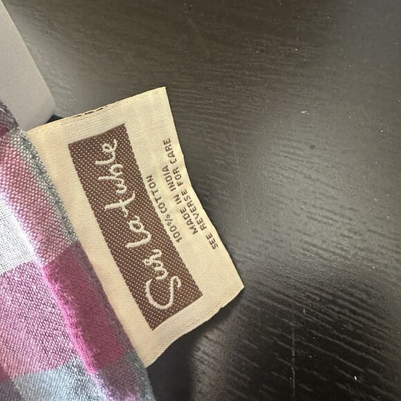 Sur La Table Mulberry Green Plaid Gingham Apron Cotton - Kitchen Embroidered - Picture 3 of 5